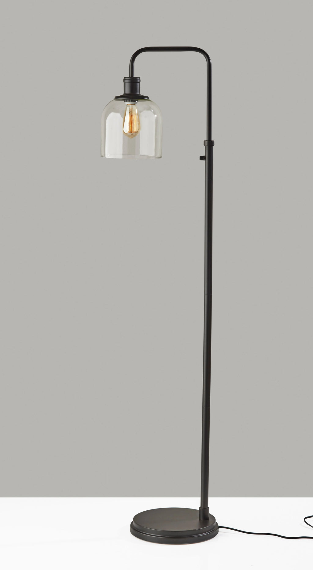 60" 1-Light Black Metal Floor Lamp J563286