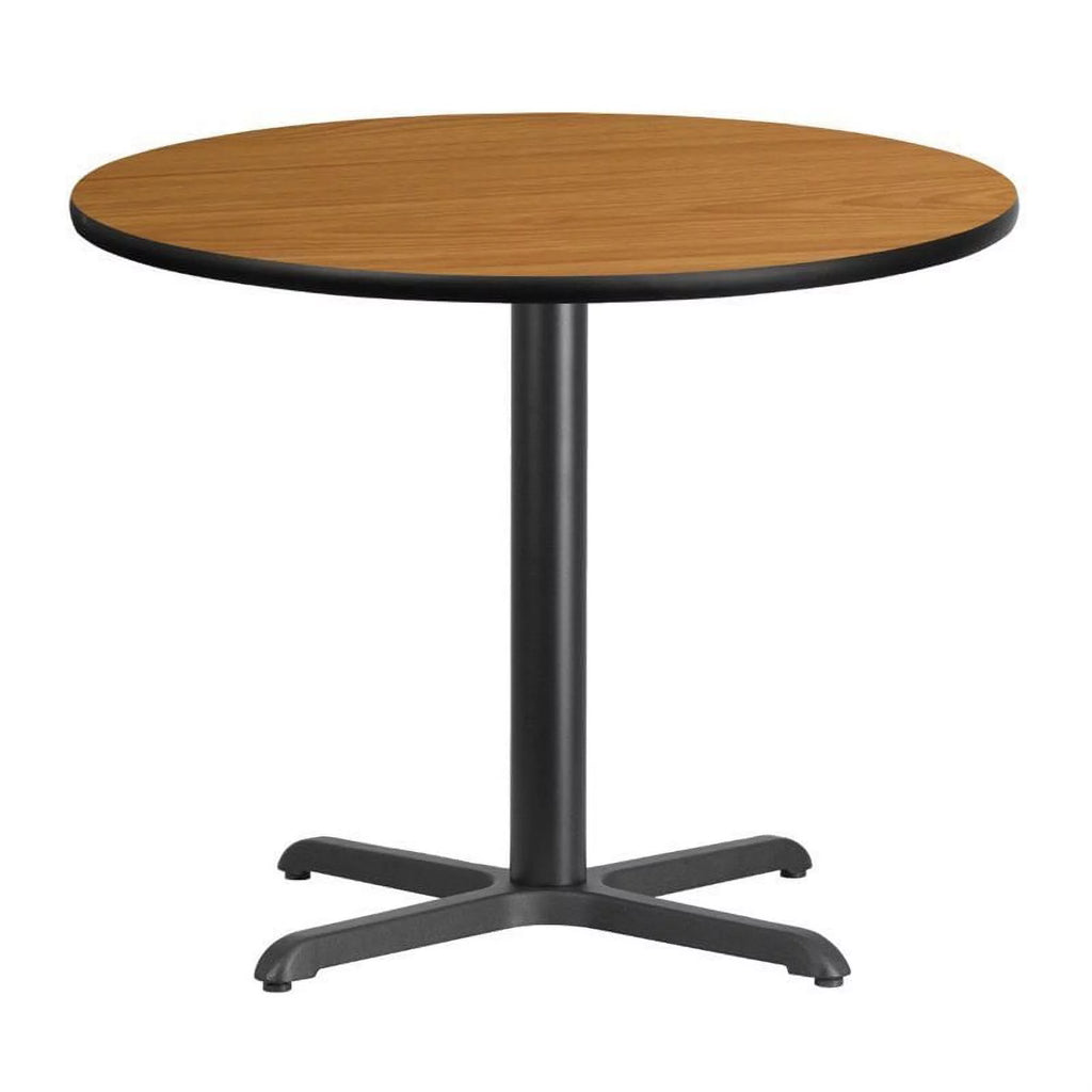 36" Round Dining Table in Black and Natural D40158