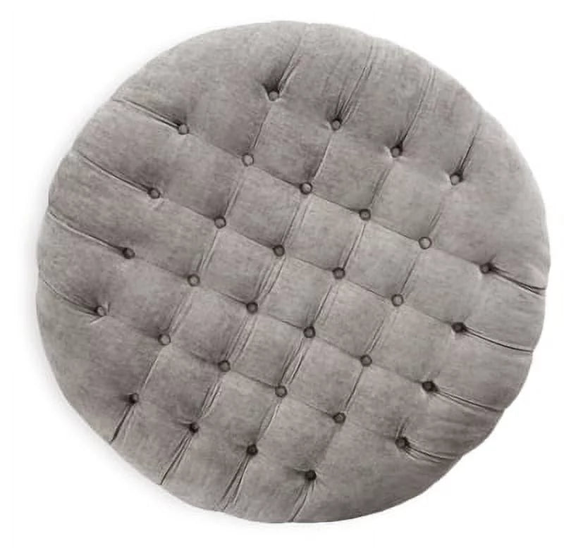 Oversized Chenille Linen Accent Ottoman G5229