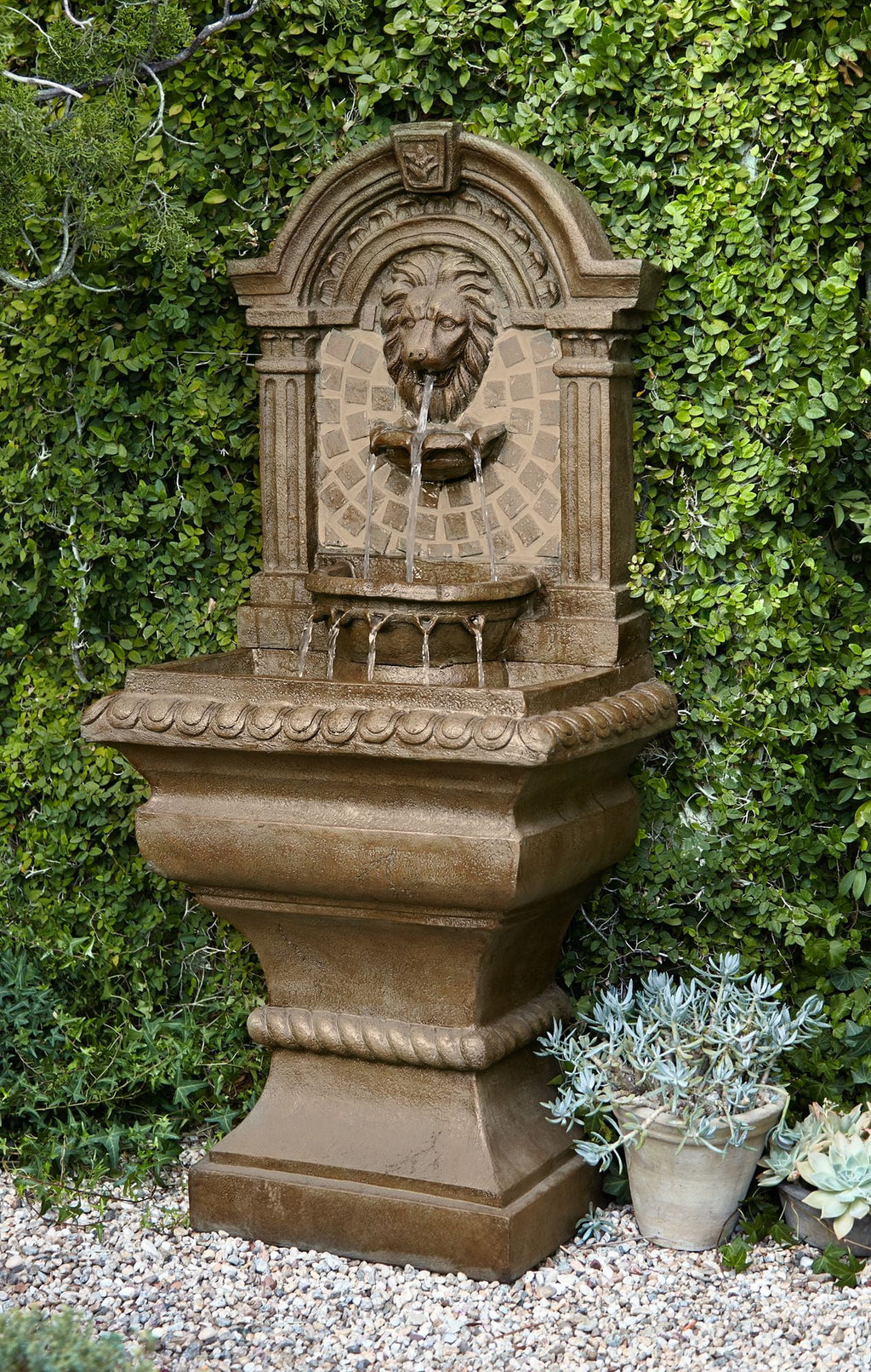 3 Tier Outdoor Wall Water Fountain with LED Light S611238