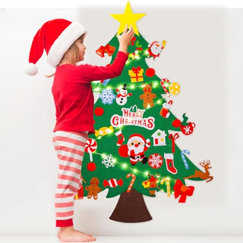 Felt Christmas Tree Set with 41 Ornaments K303
