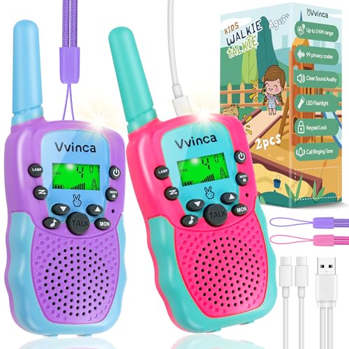 Rechargeable 4 Pack 3 Mile Long Range Walkie Talkies with Flashlight Z955