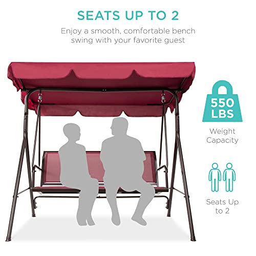 2-Seater Outdoor Adjustable Canopy Swing Glider J29112