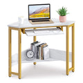 Modern Triangle Corner Computer Desk with Keyboard Tray H73098