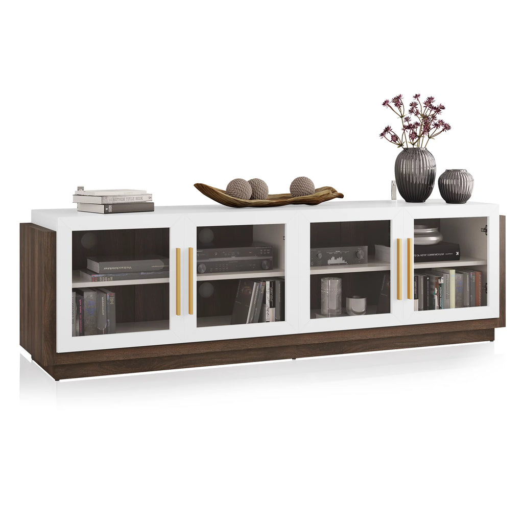 70" Wood TV Stand with Shelves T8694