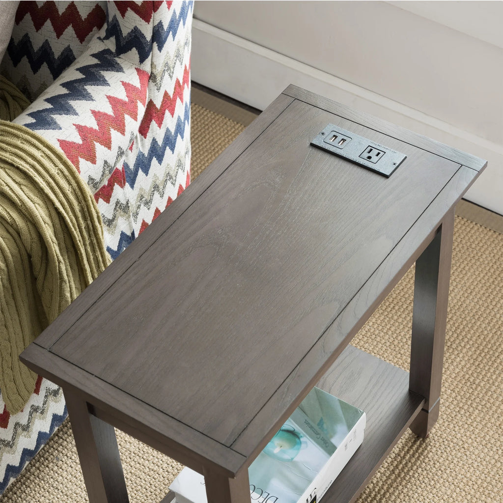 Rustic Oak Chairside Table C743535