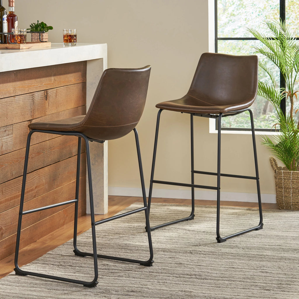 Vintage Brown Bar Stool L2404