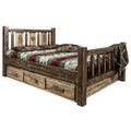 Queen Size Pine Storage Bed X7540