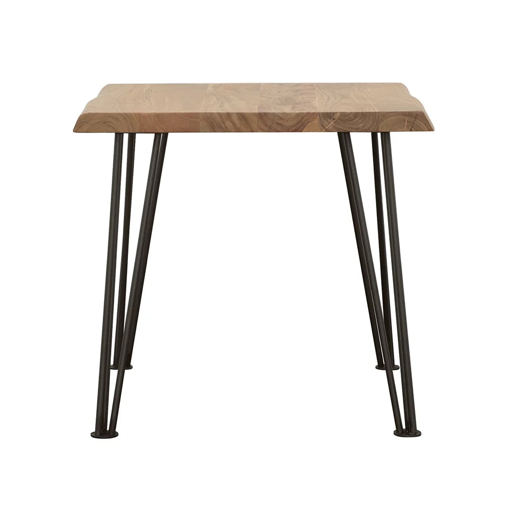 End Table with Hairpin Leg Natural and Matte Black I199