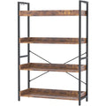 Adjustable 6 Tier Wood and Black Metal Bookcase O43167