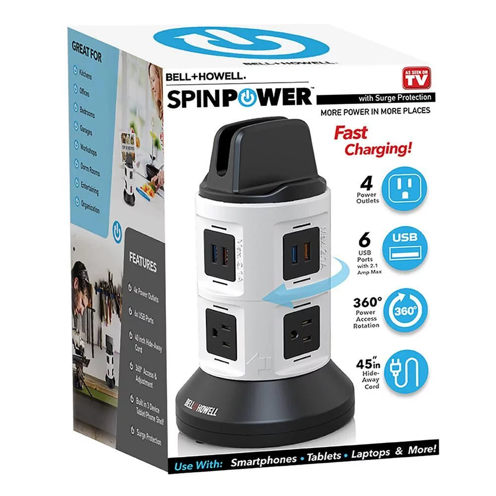 Smart Charging Station with USB Ports and Retractable Cord H578