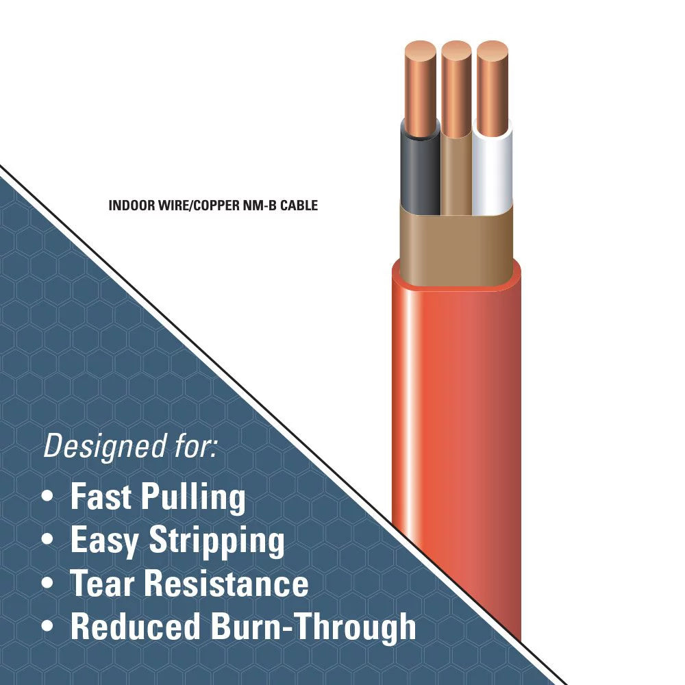 50' 10/2 with ground Indoor Electrical Wire NM-B Orange K79592