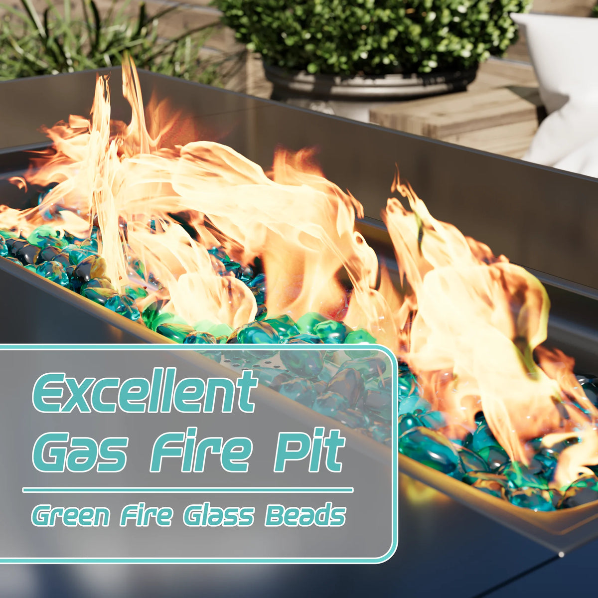 43 inch Propane Gas Fire Table 50000 BTU Outdoor Wicker F9891
