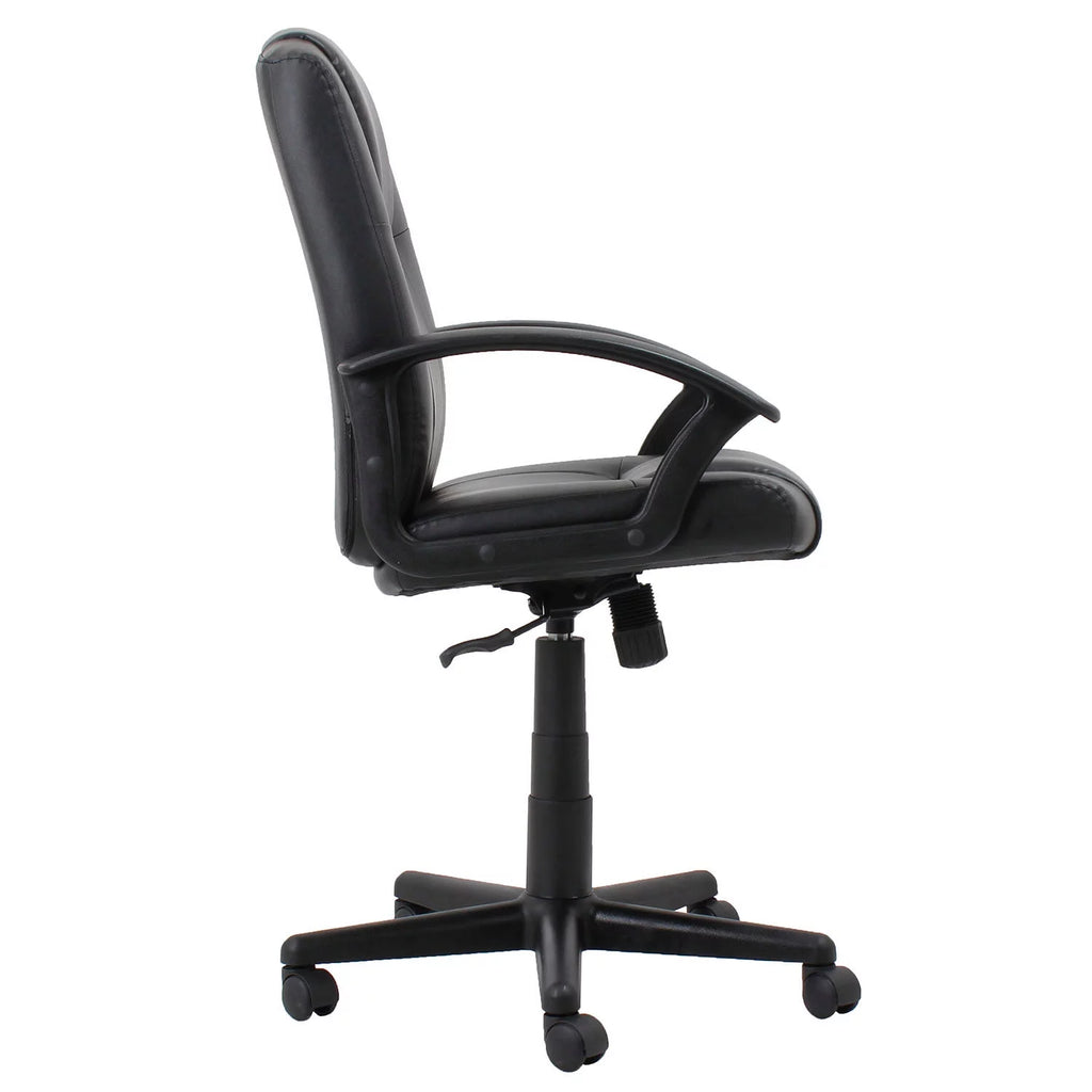 Black Bonded Leather Mid Back Executive Chair L172