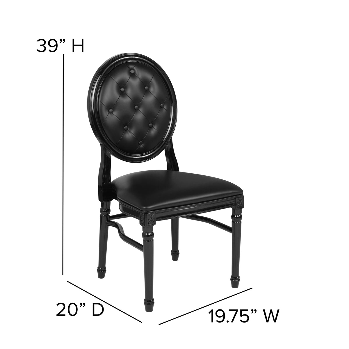 2 Pack Black Vinyl Tufted Back Chair Q9286