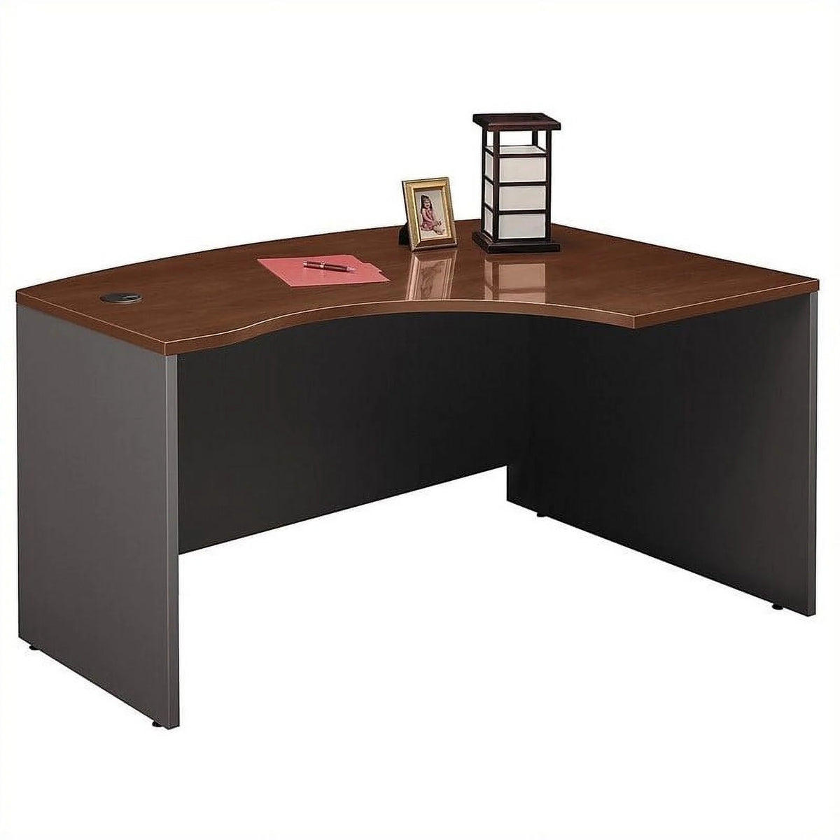 60 x 43 L Bow Desk in Hansen Cherry M4313
