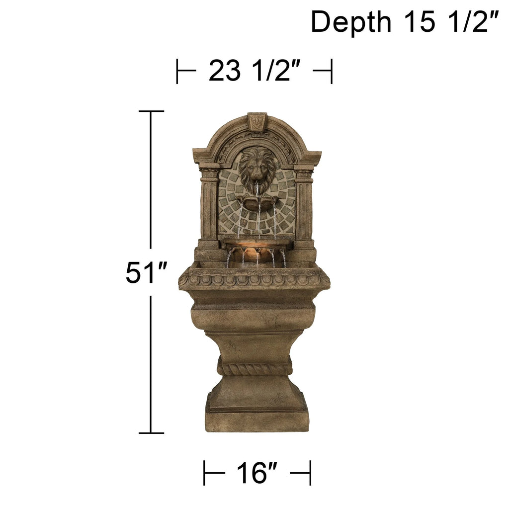 3 Tier Outdoor Wall Water Fountain with LED Light S611238