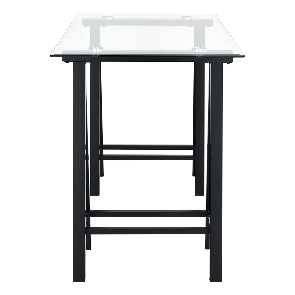 Writing Desk with Clear Glass Top and Black Base W669101