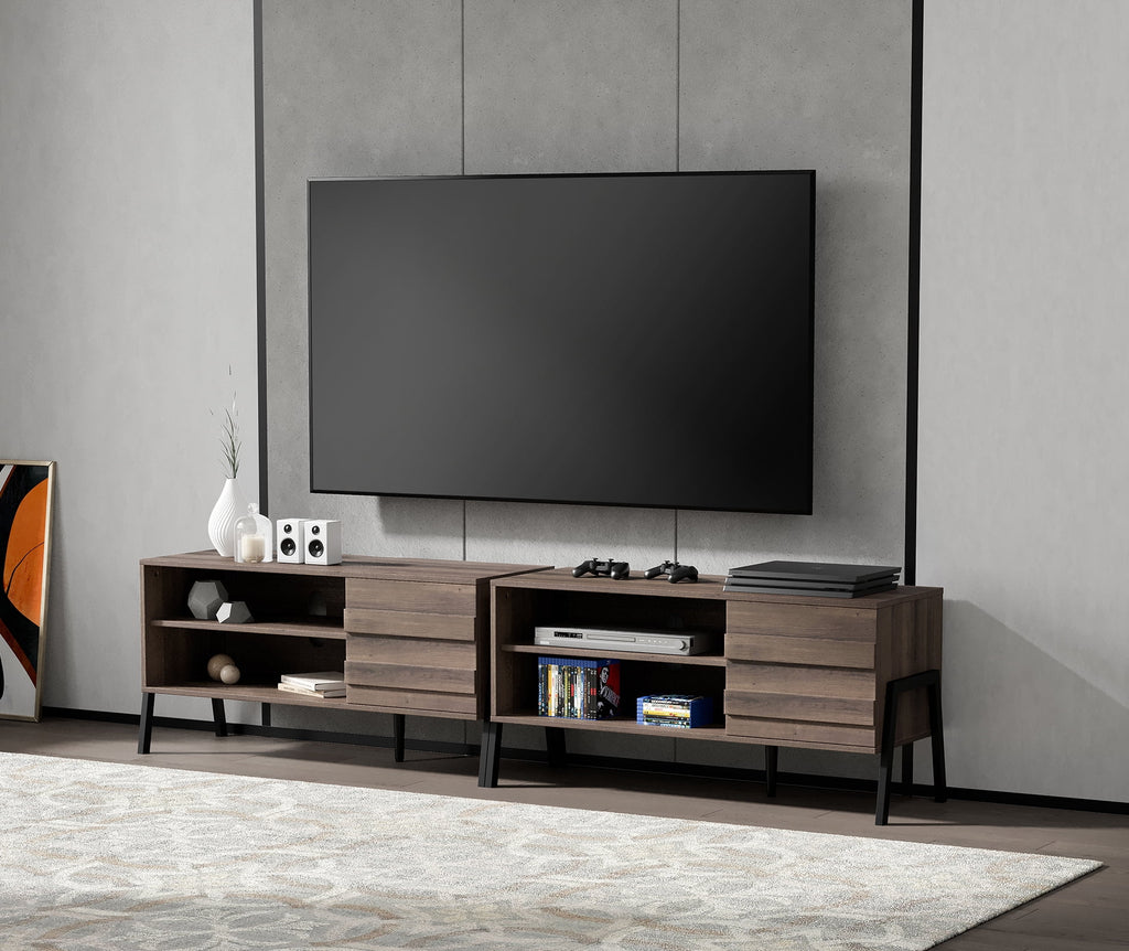 Mid-Century TV Stand with 6 Storage W51905