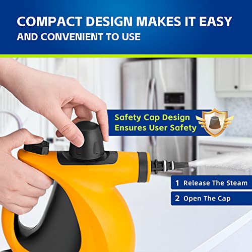 Handheld Pressurized Multi-Surface Steam Cleaner with 11pcs Accessories N2932