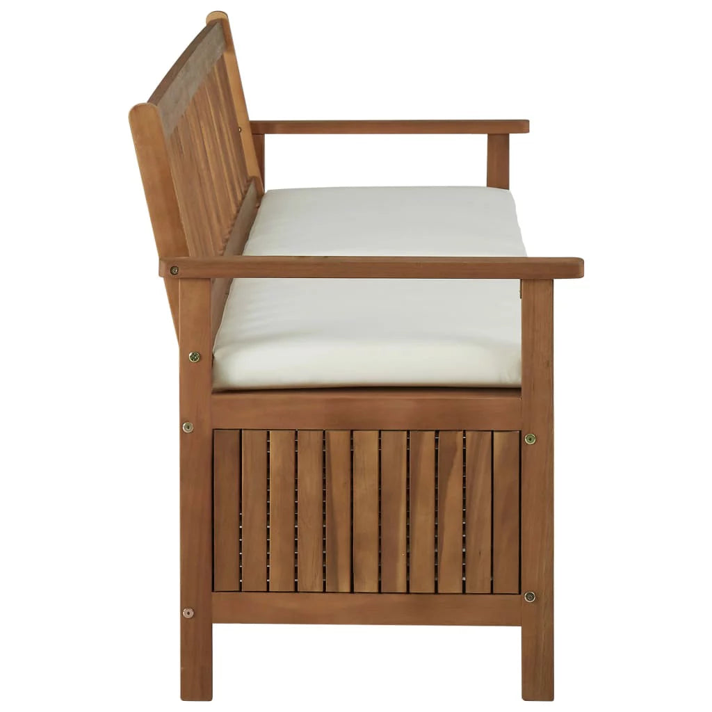 Solid Acacia Wood Storage Bench with Cushion X2954