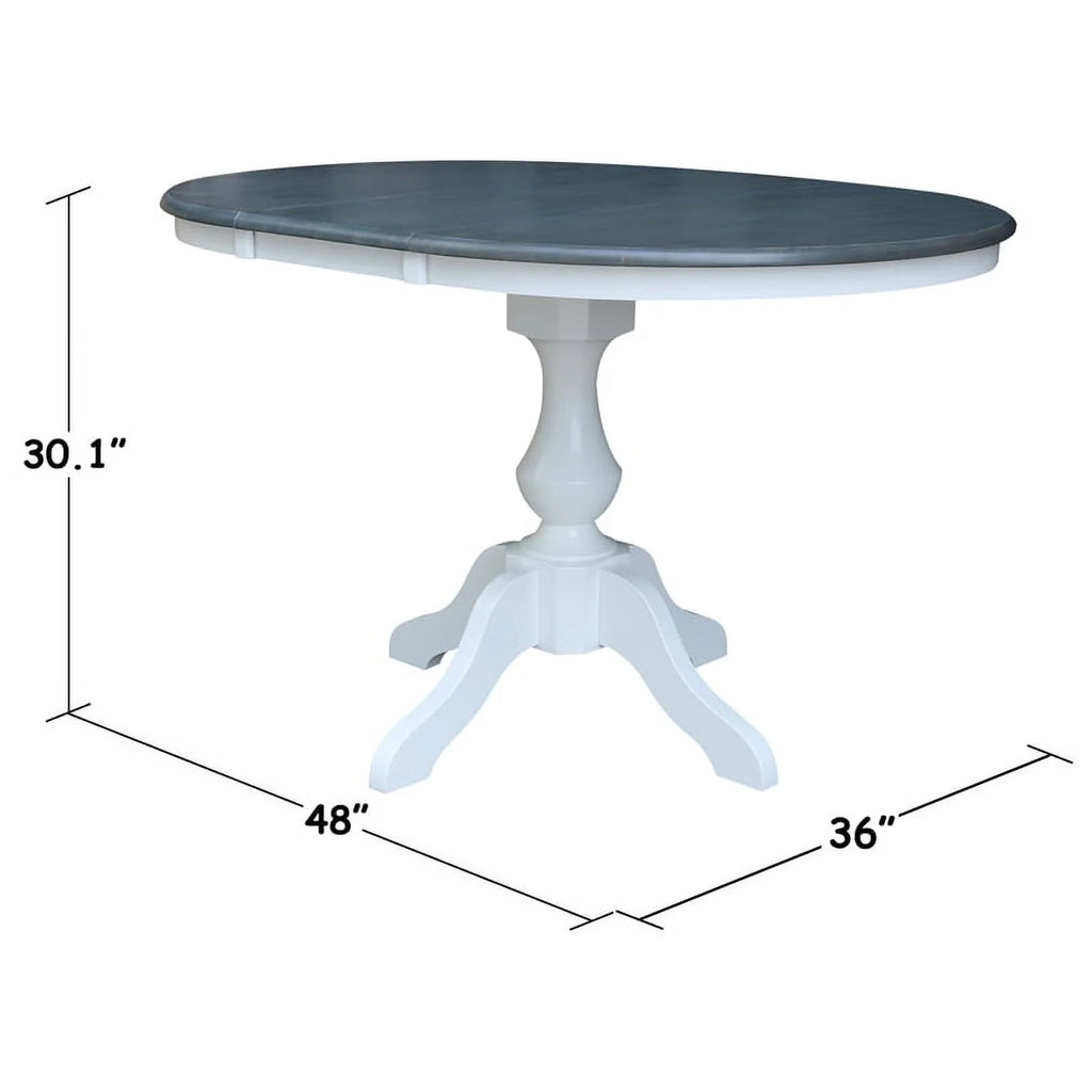 Round Wood Extension Dining Table with 4 Chairs F619737