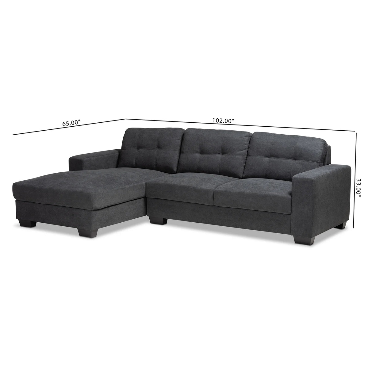 Dark Grey Sectional Sofa with Left Facing Chaise Q7155