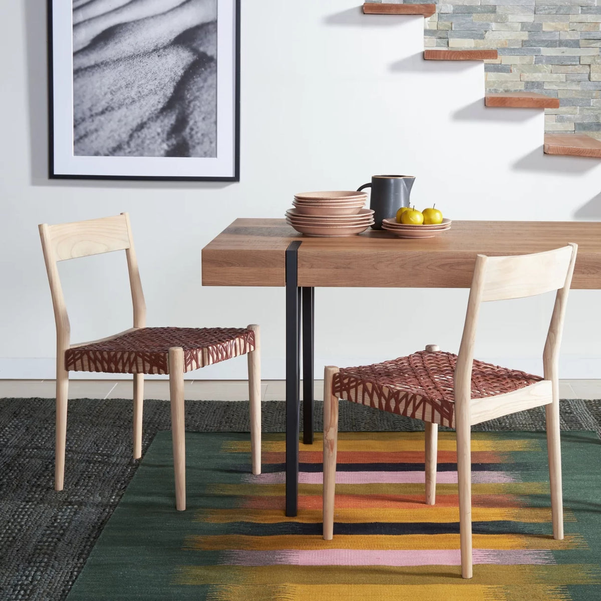 Cognac Natural Dining Chair Set of 2 I333232