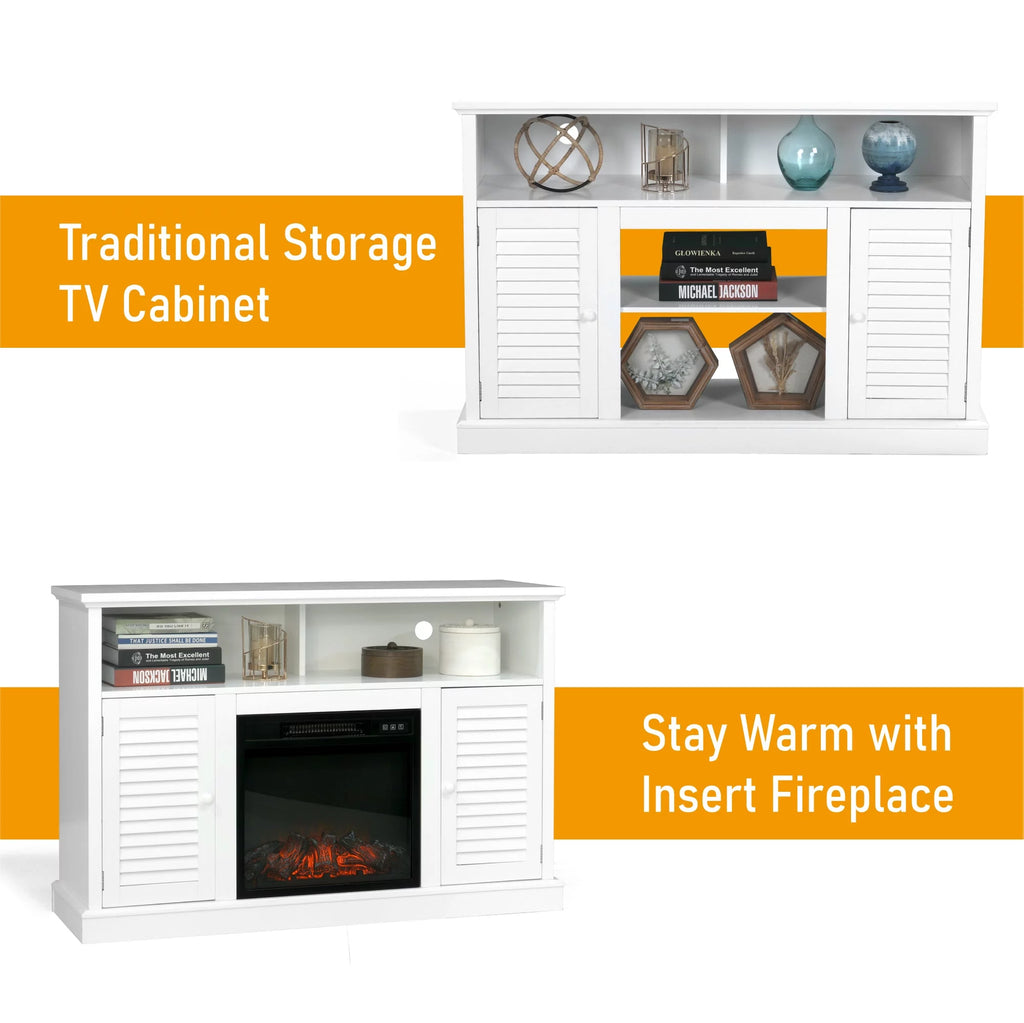 White Electric Fireplace TV Stand B554