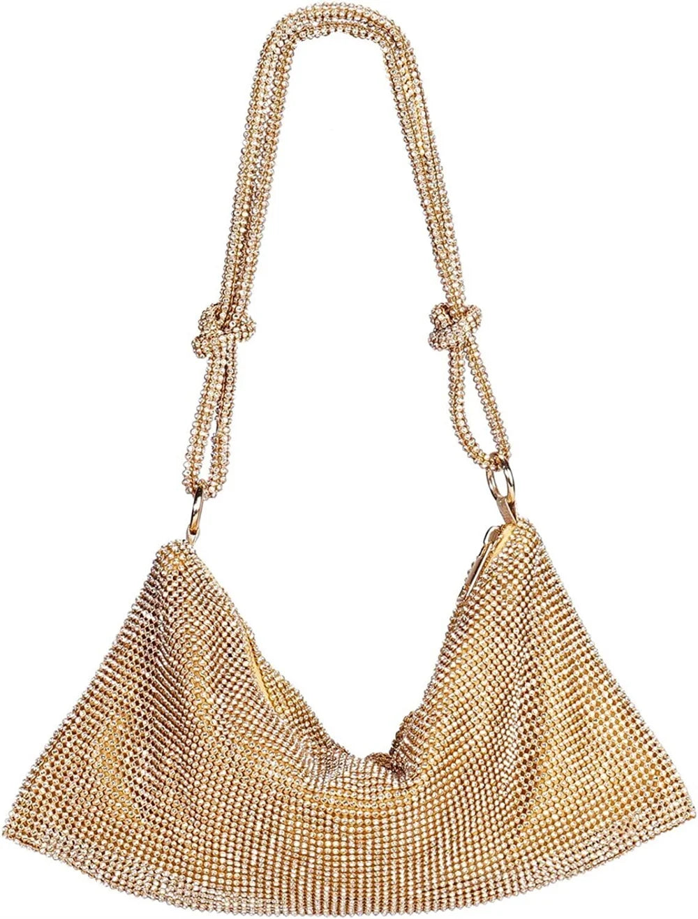 Gold Glitter Rhinestone Crystal Evening Clutch Bag G558