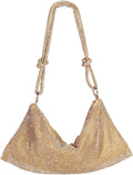 Gold Glitter Rhinestone Crystal Evening Clutch Bag G558