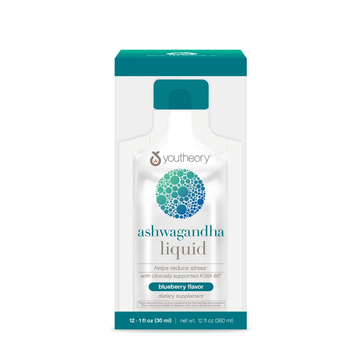 Ashwagandha Liquid Blueberry Flavor 12 Single Serving Packets Y7547