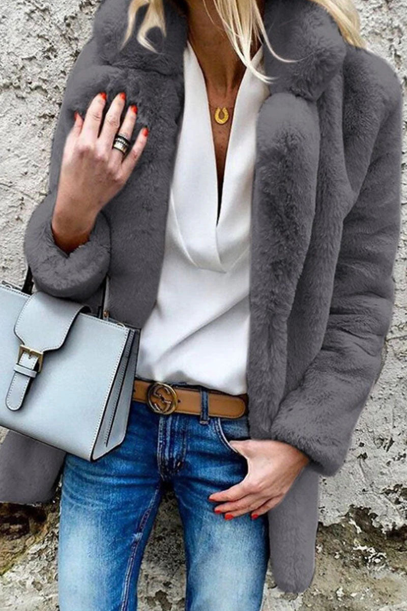Solid Mandarin Collar Outerwear E325