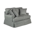 Grey T-cushion Loveseat Cover E6008