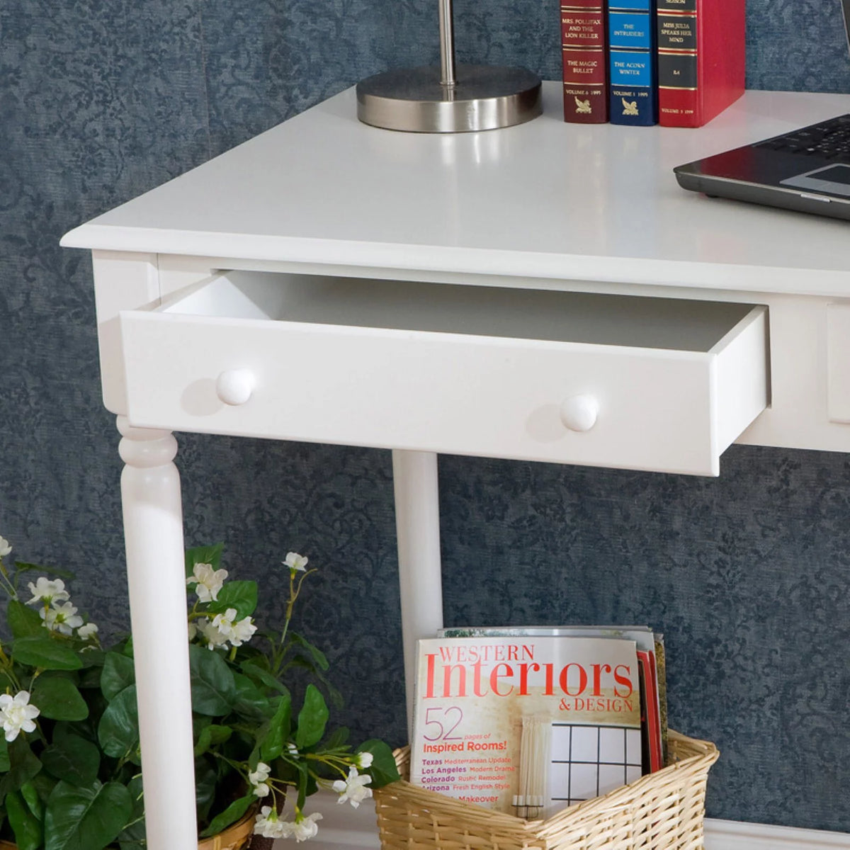 2-Drawer White Desk B575536