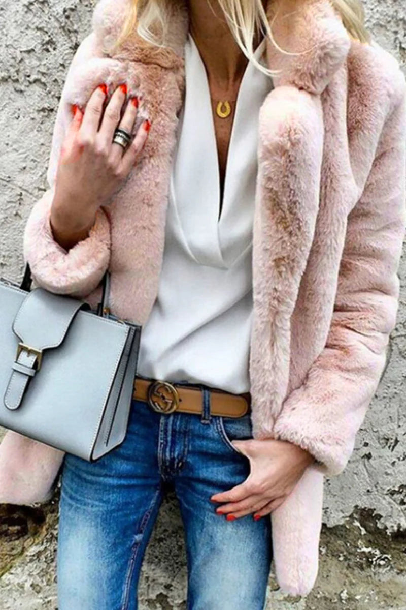 Solid Mandarin Collar Outerwear E325