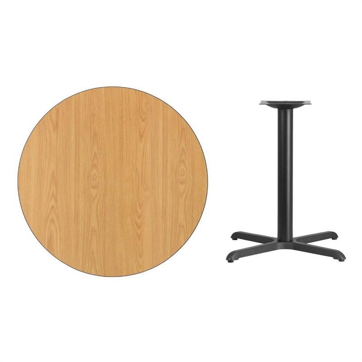 36" Round Dining Table in Black and Natural D40158