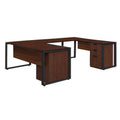 66 x 30 in. Double Pedestal U-Desk with Bridge C206629