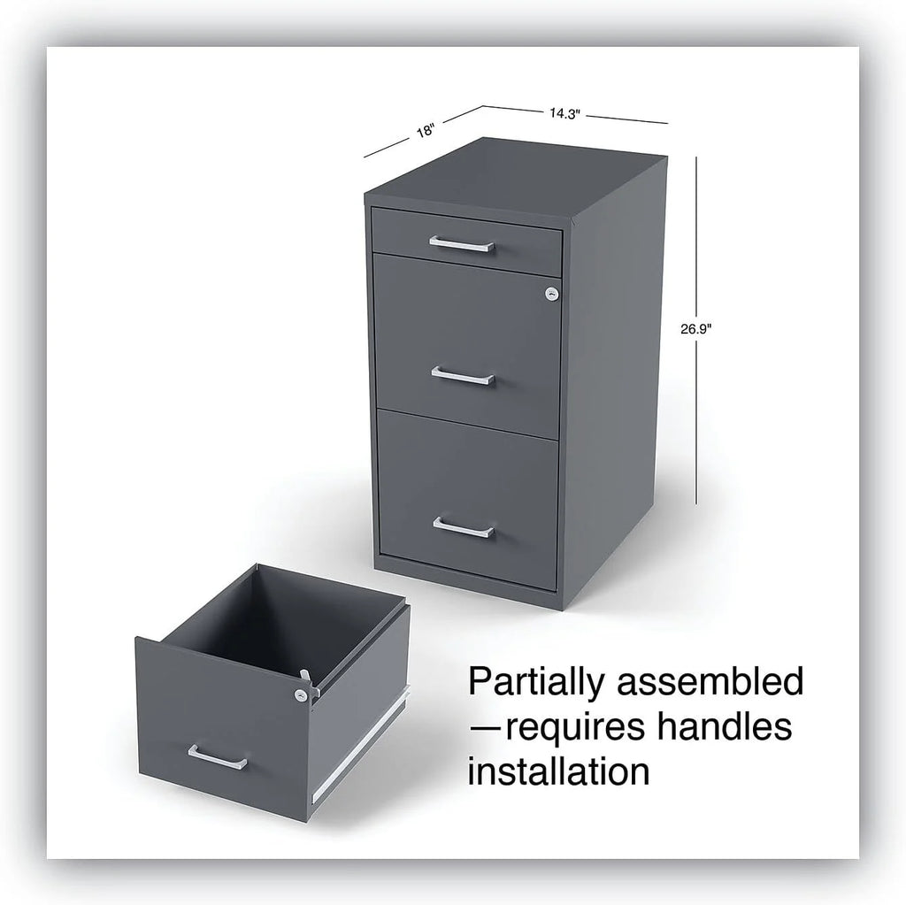Charcoal 3-Drawer Vertical File Cabinet A70995