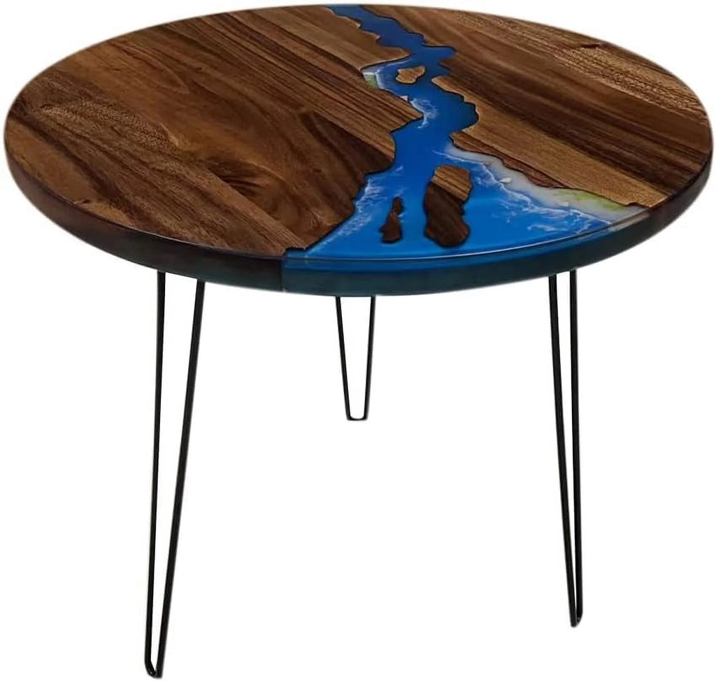 Round Teak Wood Resin Coffee Table F3274
