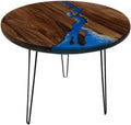 Round Teak Wood Resin Coffee Table F3274