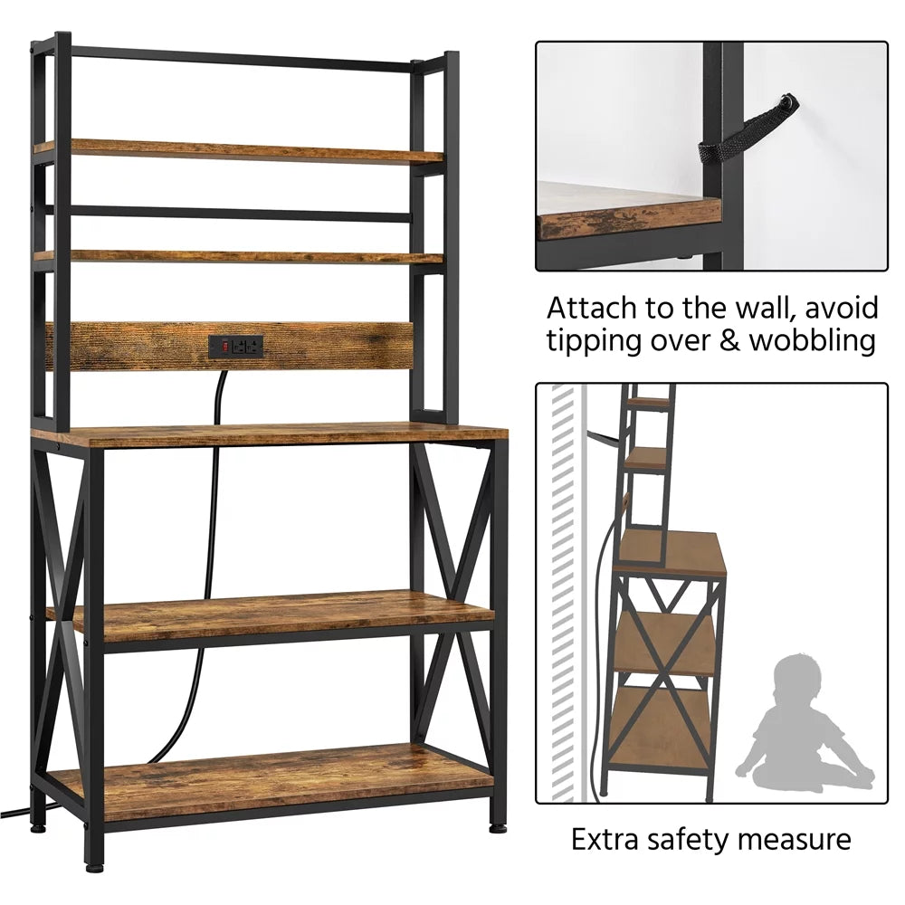 5-Tier Kitchen Baker’s Racks with Power Outlets Y535071