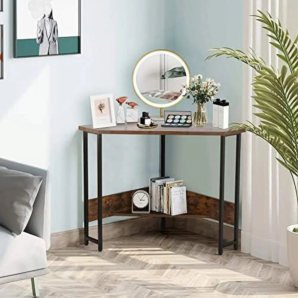 Corner Desk with Power Outlet Triangle Computer Desk C9372