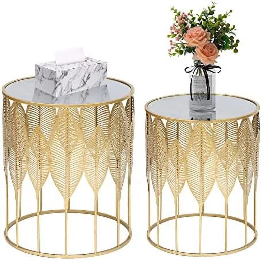 Gold Accent Metal Nesting Side Tables R188