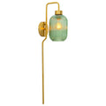 Green Glass and Metal Retro Wall Sconce A343
