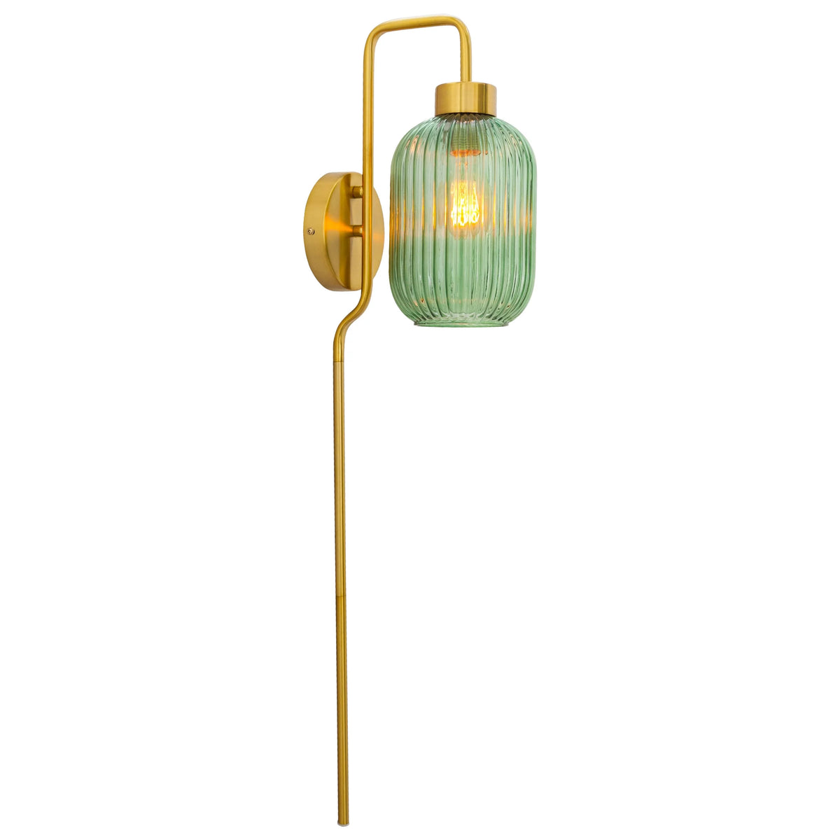Green Glass and Metal Retro Wall Sconce A343