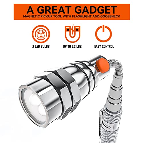 Extendable Magnetic Flashlight with Telescoping Magnet Pickup Tool K662762