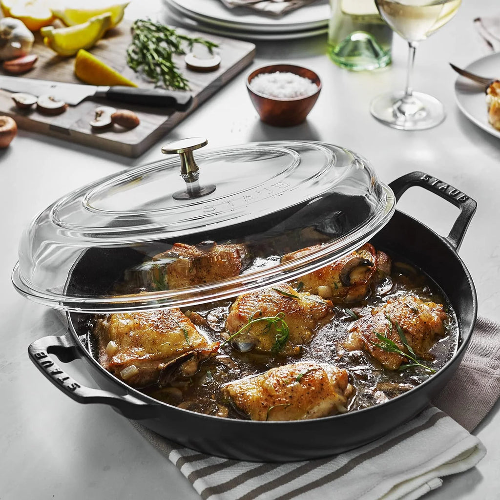 Braiser With Glass Lid, 3.5-Qt, Matte Black G524