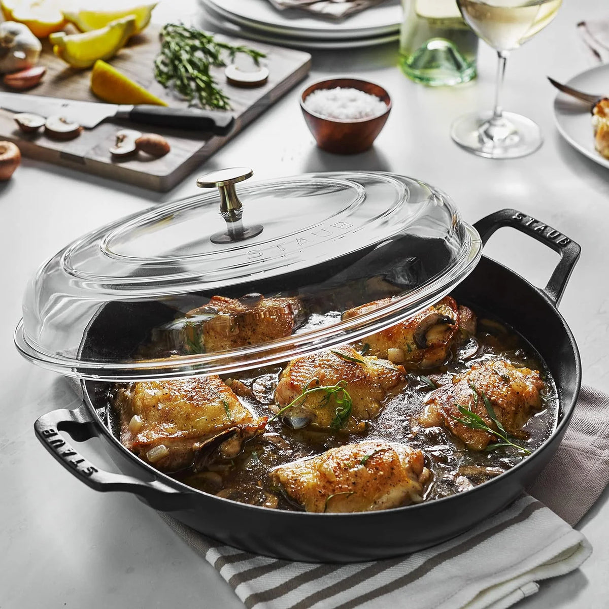 Braiser With Glass Lid, 3.5-Qt, Matte Black G524