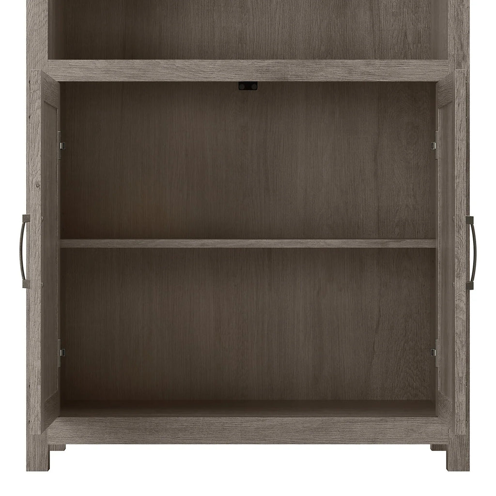 L Shaped Desk with File Cabinet and Bookcase S24747
